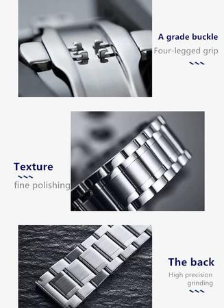 Pulseira de relógio HEYOZURY Metal em aço inoxidável 20mm para mulheres e homens Imagem de Pulseira de relógio HEYOZURY Metal em aço inoxidável 20mm para mulheres e homens
