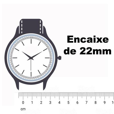 Imagem de Pulseira em Couro Liso Marrom pra Relógio Tecnet de encaixe de 22mm