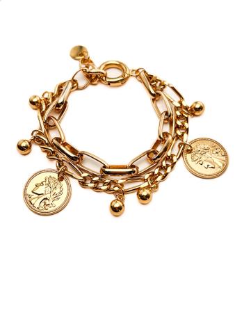 Pulseira Feminina Moeda Romana - Oca Semi Joias Imagem de Pulseira Feminina Moeda Romana