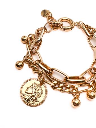 Pulseira Feminina Moeda Romana - Oca Semi Joias Imagem de Pulseira Feminina Moeda Romana