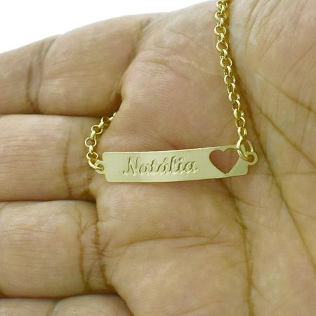 Pulseira Feminina Personalizada Nome Ester Banhada Ouro 18K - 999002306 -  Dourado