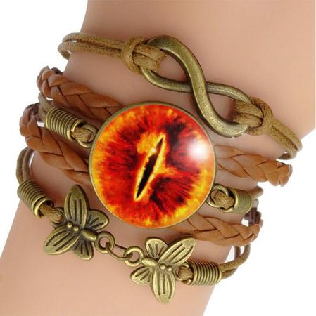 Imagem de Pulseira Feminina  Olho de Dragão de Fogo Sauron Ajustável