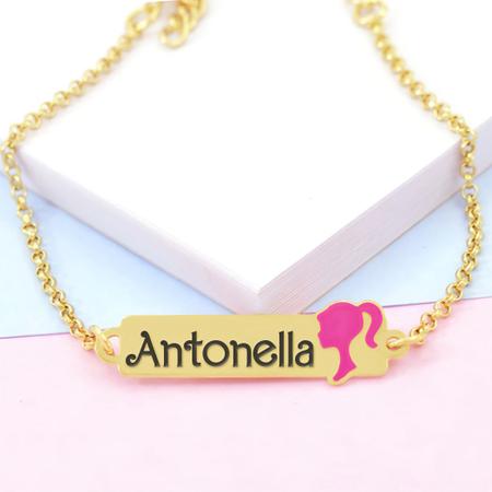 Pulseira Feminina Personalizada Nome Antonella Banhada Ouro 18K - 999002238  - Shop Horus - Pulseira e Bracelete - Magazine Luiza