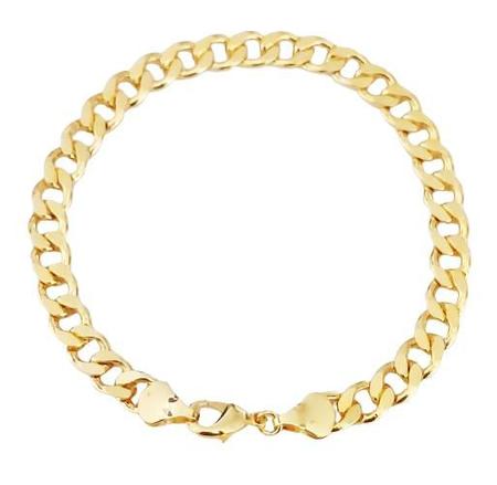 Imagem de Pulseira Groumet Masculina 19cm Banhada a Ouro