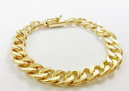 Imagem de Pulseira Grumet 10mm 19cm Banhado a Ouro 18k