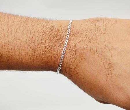 Imagem de Pulseira Grumet 3mm Italiana 20cm Masculina De Prata 925 Maciça