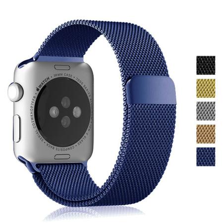 Imagem de Pulseira Loop Milanese Malha de Aço P/  Watch 42mm  44mm Blue