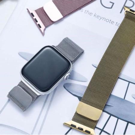 Imagem de Pulseira Magnética Aço Milanes 45mm Compatível Apple Watch Series 7