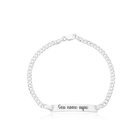 Imagem de Pulseira Masculina Grumet 3,5mm Chapa Com Nome Prata 925