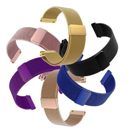 Imagem de Pulseira metal aço milanese para relógio smartwach magnética 22mm