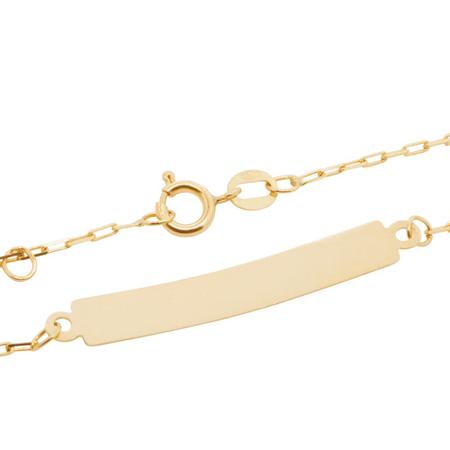 Imagem de Pulseira Ouro 18k Infantil Plaquinha 14 cm