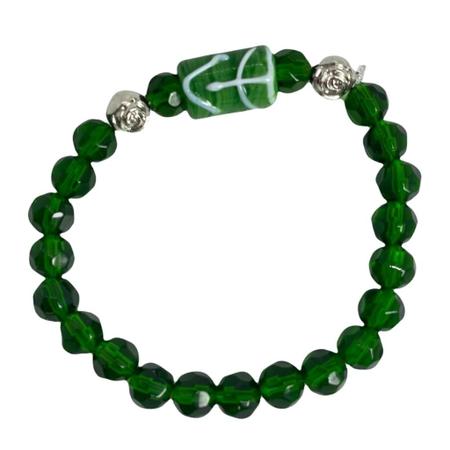 Imagem de Pulseira Oxossi Firma Verde Cristal E Silicone