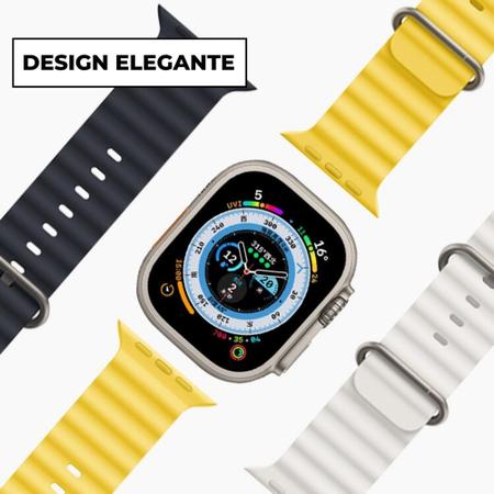 Pulseira de relógio de silicone com gravação flamingo para Apple Watch  Ultra 49mm/Série 8&7 45mm/