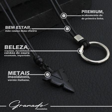 Imagem de Pulseiras Masculinas Ajustáveis Kit C/4 LEÃO PRETO + 2 Colares Flecha Negra Dragão Premium