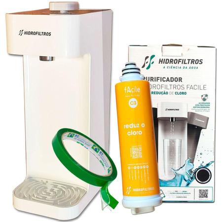 Imagem de Purificador Água Natural Branco Facile C3 Hidrofiltros Kit