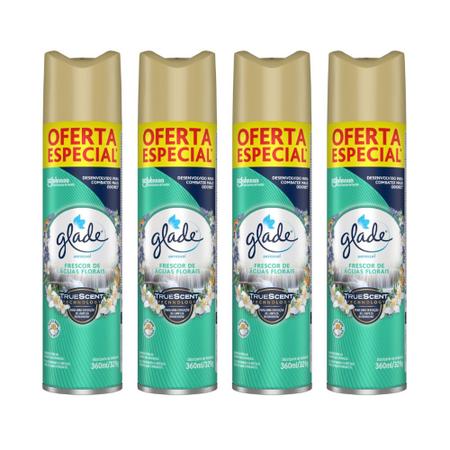 Imagem de Purificador de Ar Glade aerossol - Frescor de Águas Florais 360ml/329g - Kit com 04 frascos