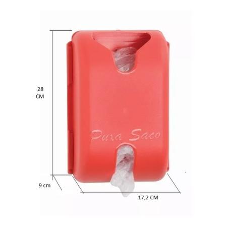 Imagem de Puxa Saco/Dispenser Vermelho - Porta Sacolas Plásticas