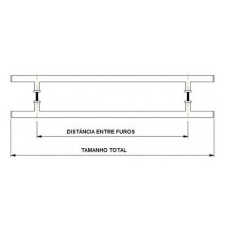 Imagem de Puxador Barra Chata Inox Para Porta De Madeira Vidro 30 cm