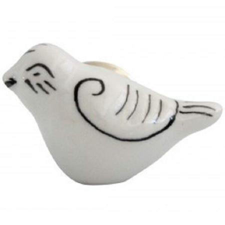 Imagem de Puxador Cerâmica Pássaro Branco