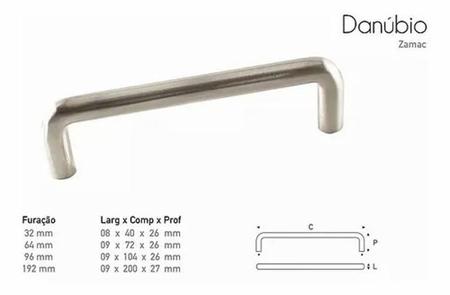 Puxador Danúbio 140 Cromado 192 Mm - Gruppa Imagem de Puxador Danúbio 140 Cromado 192 Mm - Gruppa