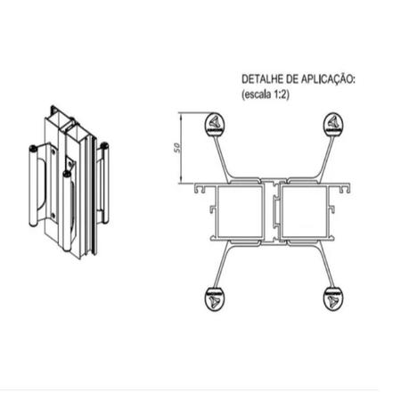 Imagem de Puxador de Aluminio Buzio Porta Portao Correr Fosco 145mm