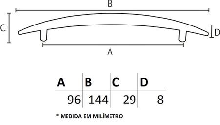 Imagem de Puxador IL 516 - Escovado - 96MM