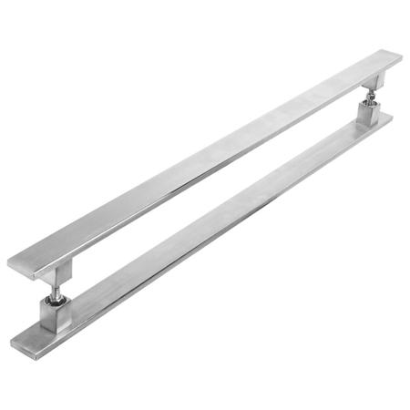 Imagem de Puxador Inox Escovado Para Porta Pivotante Madeira 60cm