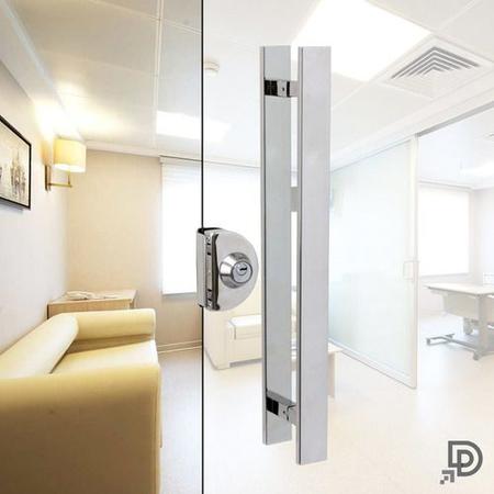 Imagem de Puxador Inox Porta Pivotante Duplo 1 Metro Modelo Flat