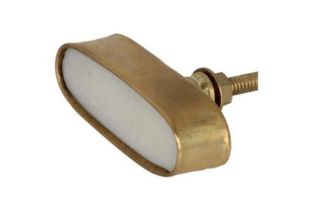 Imagem de Puxador Oval Branco em Mármore e Metal Dourado