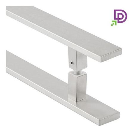 Imagem de Puxador Porta Duplo Em Aço Inox 75cm Modelo Flat