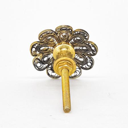 Imagem de Puxador Porta Flor Metal Dourado