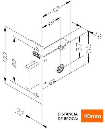 Imagem de Puxador Porta tubo reto 70cm + Kit fechadura tetra Es