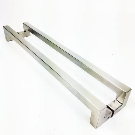 Imagem de Puxador Portas Duplo Aço Inox Escovado Athenas 1 m para portas: pivotantes/madeira/vidro temperado/porta alumínio e portões 