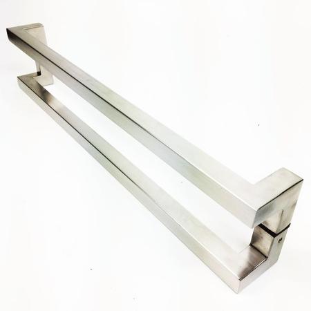 Imagem de Puxador Portas Duplo Aço Inox Escovado Athenas 1 m para portas: pivotantes/madeira/vidro temperado/porta alumínio e portões 