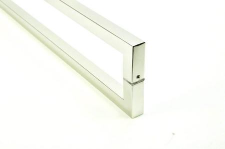 Imagem de Puxador Portas Duplo Aço Inox Escovado Slin 40 cm para portas: pivotantes/madeira/vidro temperado/porta alumínio e portões 