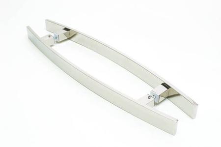 Imagem de Puxador Portas Duplo Aço Inox Polido Lugui 60 cm para portas: pivotantes/madeira/vidro temperado/porta alumínio e portões