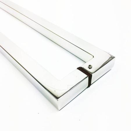 Imagem de Puxador Portas Duplo Aço Inox Polido Slin 80 cm para portas: pivotantes/madeira/vidro temperado/porta alumínio e portões 