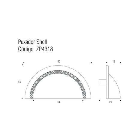 Imagem de Puxador Shell 64mm Cromado Zen Design