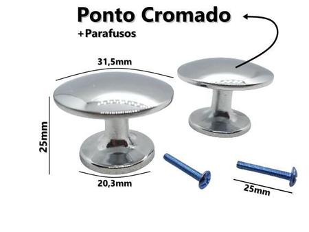 Imagem de Puxadores Ponto Redondo 31,5mm 09 Peças Móveis  Armários