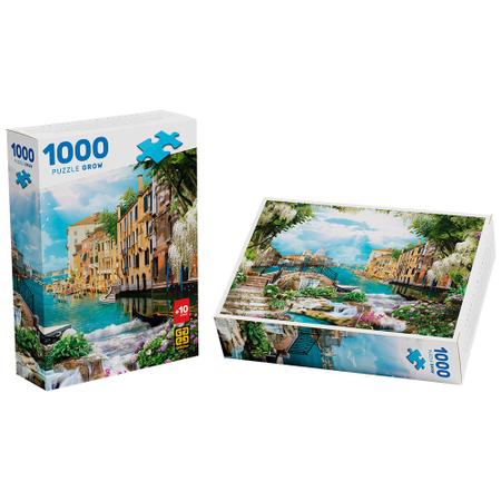 Quebra Cabeça Veneza Grande 1000 peças 54x74 cm Puzzle Jogo Premium  Presente Adulto Criança Lógica Raciocínio Mil pçs - Pais & Filhos - Quebra  Cabeça - Magazine Luiza