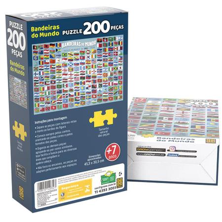 Imagem de Puzzle 200 peças Bandeiras do Mundo