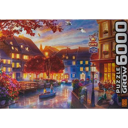 Puzzle 6000 pecas le petit cafe - quebra cabeca - GROW - Quebra