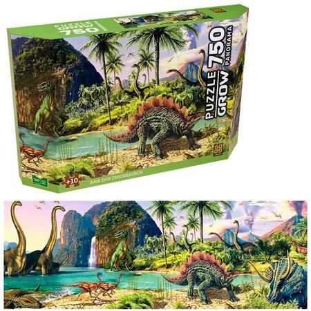 Puzzle 750 peças Panorama Ilha dos Dinossauros - Loja Grow