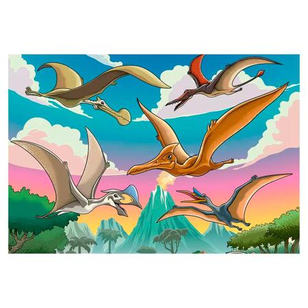 Imagem de Puzzle Progressivo Dinossauros Céu Terra e Mar 04578 - Grow