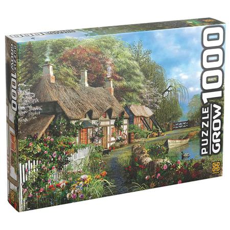 Imagem de Puzzle Quebra Cabeça 1000 Peças Casa No Lago Grow - 02963