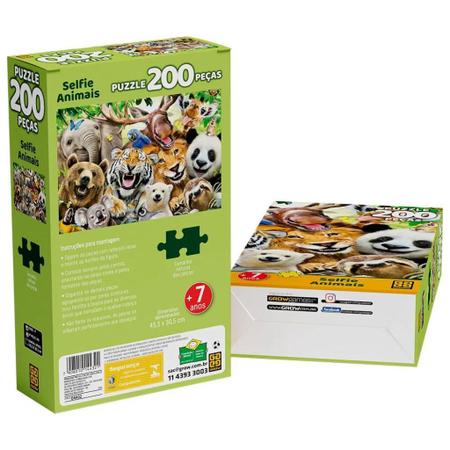 Quebra Cabeça - Puzzle 200 Peças Selfie Animais - 4432 - Grow - Real  Brinquedos