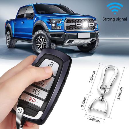 Imagem de QBUC para Ford Key fob Cover, Protetor de Caixa chave de carro TPU com chaveiro compatível com 2017 2018 Ford Fusion F150 F250 F350 F450 F550 F550 Edge Explorer Escape Mustang 3/4/5 Botões Smart Key (Preto)