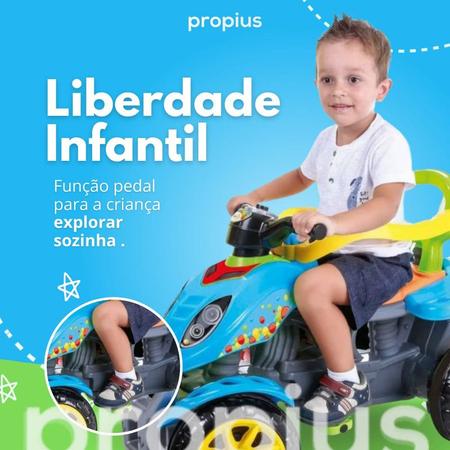 Quadriciclo Infantil Motoca com Buzina e Volante á partir de 18 meses Preto