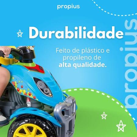 Quadriciclo Infantil Carrinho Passeio Moto Menina Menino Veículo Passeio  Com Haste Guia Removível Câ