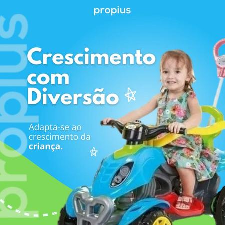 Imagem de Quadriciclo Infantil Carrinho Passeio Moto Menina Menino Veículo Passeio Empurrador Criança Suporte Bolsa Gancho